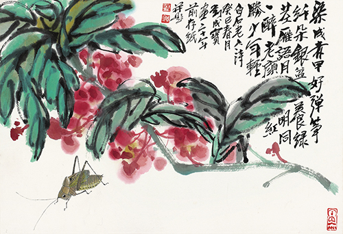 海棠蝈蝈42cmx46cm