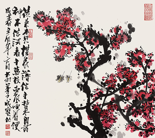 红梅蜜蜂 52cmx46cm