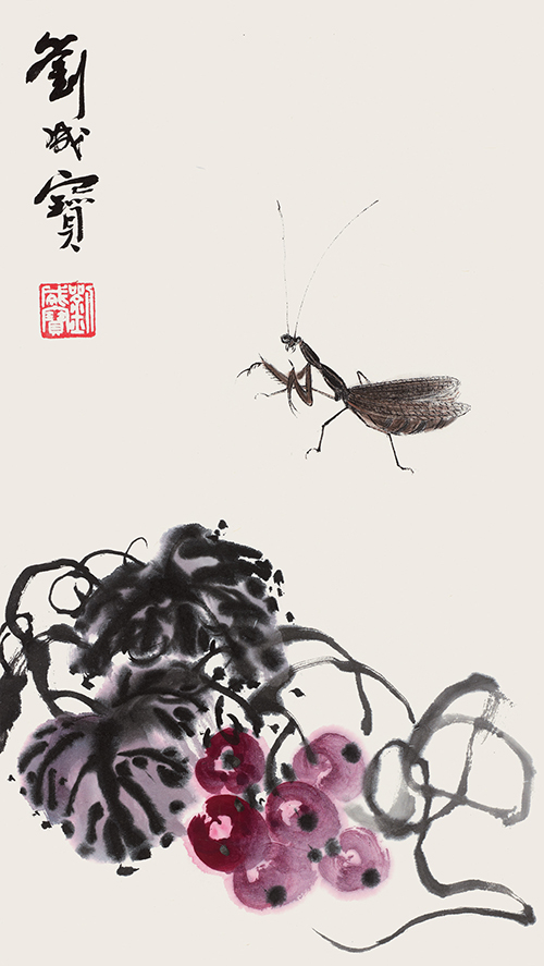 螳螂葡萄 43cmx25cm
