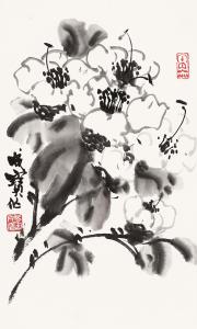 册页勾线茶花36cmx22cmjpg