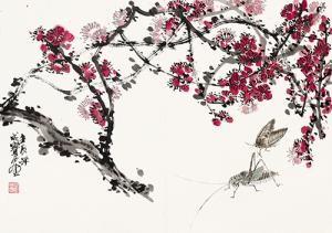 册页梅花昆虫45cmx64cm