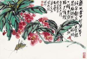 海棠蝈蝈42cmx46cm
