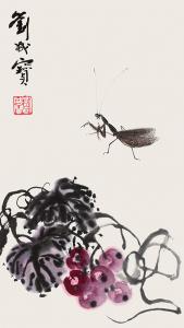 螳螂葡萄 43cmx25cm
