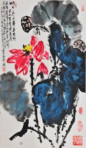 泼彩荷花 大羽合作