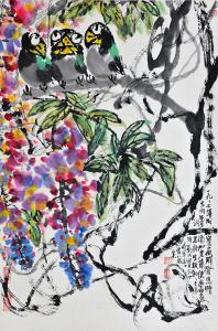 紫藤蜡嘴 大羽合作